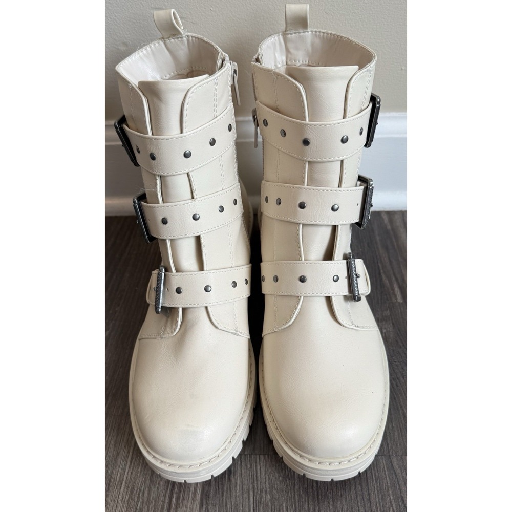 SOLD
 Studded Chunky Combat Boots‎ 8 Whimsigoth Streetwear Grunge Goth military